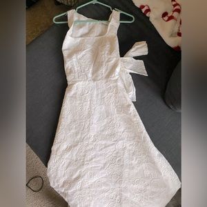 COPY - Beautiful Women’s print White dress with tie in back